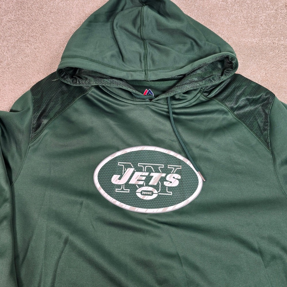 Majestic New York Jets‎ Hoodie Mens 2XL Green Therma Base NFL Sweatshirt NY Jets